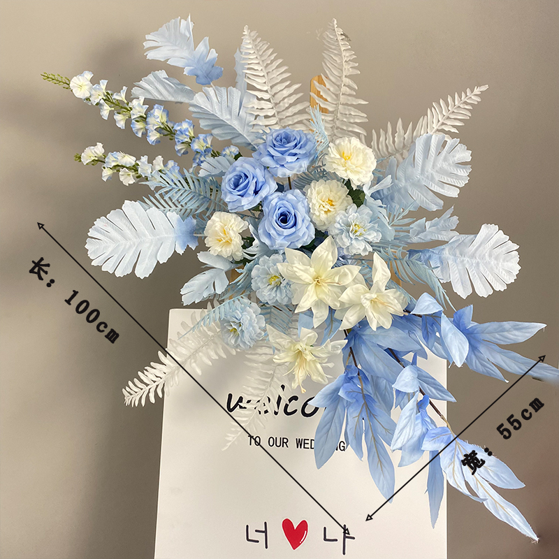 新款婚庆装饰地排花婚礼花艺T台路引花花酒店迎宾排花艺|undefined