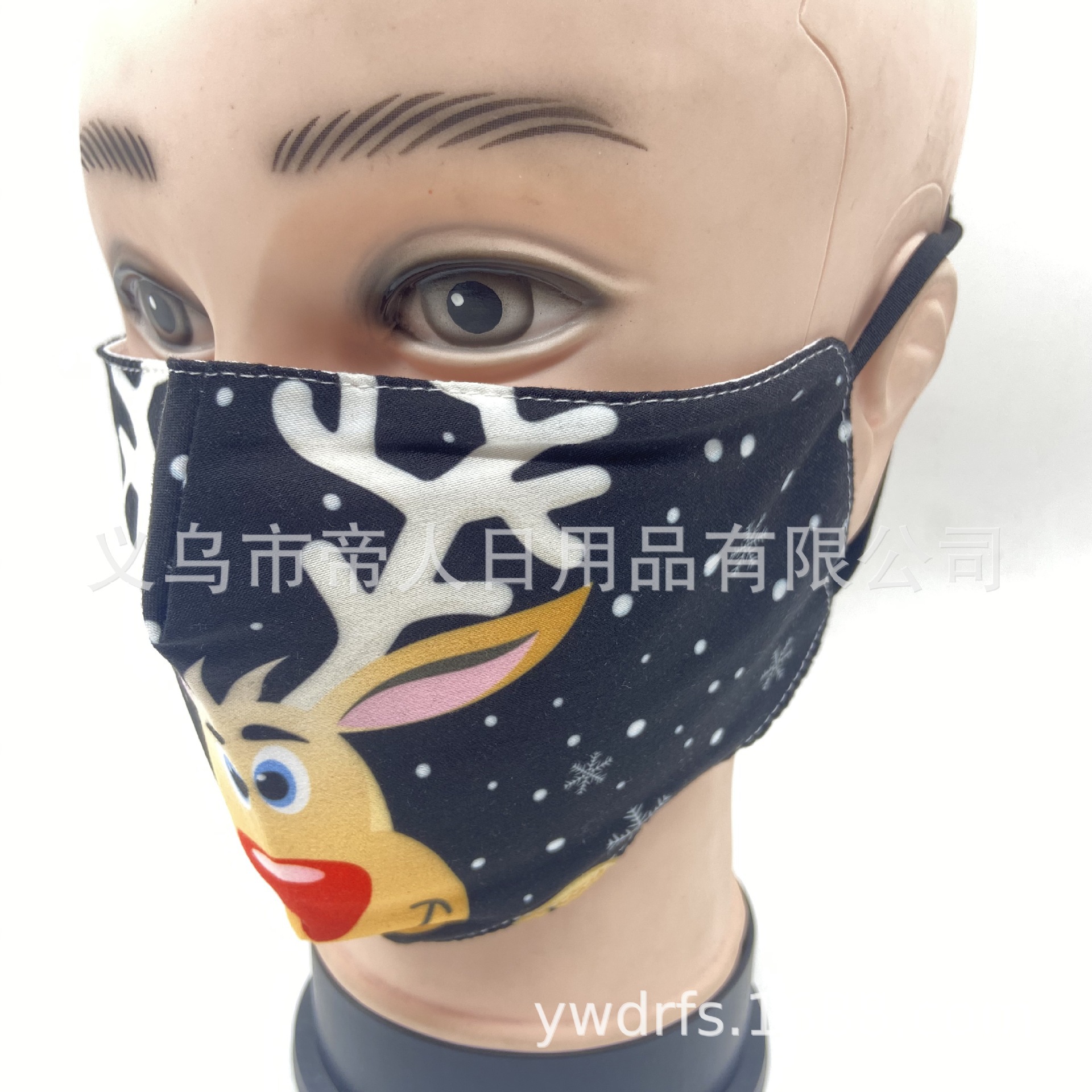 圣诞节口罩可水洗卡通棉布口罩圣诞老人口罩时尚成人面罩可