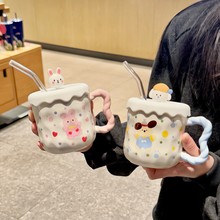 生日礼物女生动物马克杯创意实用办公室水杯送闺蜜情侣高颜值杯子
