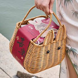 2025新款月饼礼盒包装盒中秋高档冰皮蛋黄酥篮子礼品盒空盒子