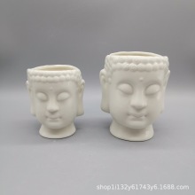 现代家居卧室陶瓷小花盆佛头花缸桌面陶瓷佛头花盆
