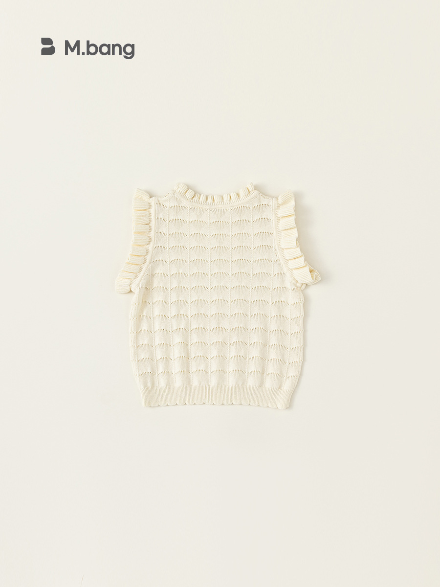 Yoobao ropa infantil chaleco de niñas verano delgado versátil niño encaje francés sin mangas chaqueta de punto XY42113