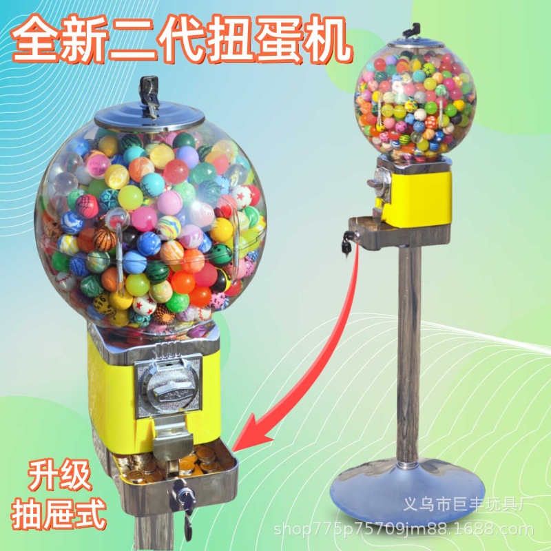 Fabricante verdadero máquina de torsión de huevos de un dólar máquina de monedas para niños 32 juguetes de bolas elásticas máquina expendedora venta directa