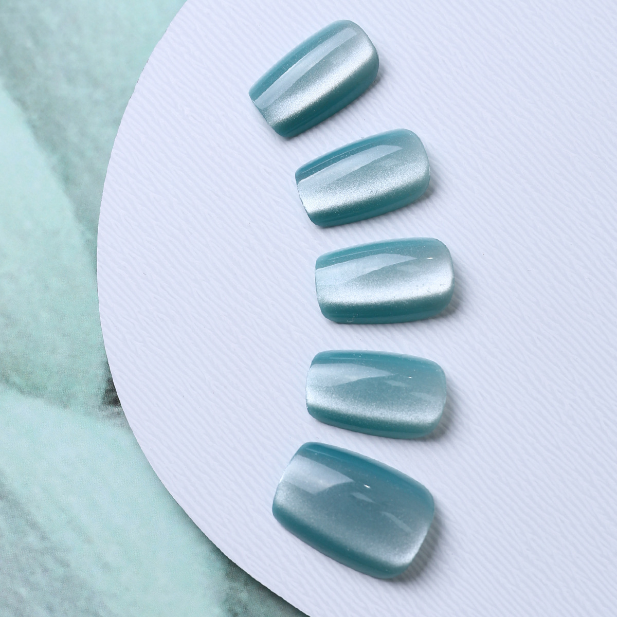 30 piezas de cerámica de color sólido ojo de gato manicura falsa decoración otoño y invierno nuevo brillo de porcelana de cristal blanco pegamento de ojos de gato manicura