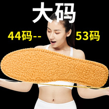 大码鞋垫男羊毛保暖鞋垫48-49-50-53吸汗透气特大超大码冬棉鞋垫