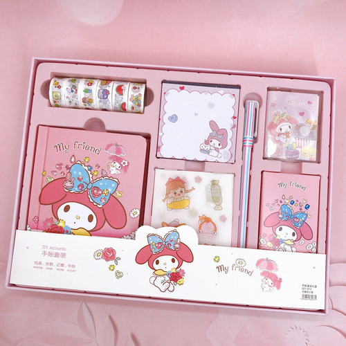 Cartoon Rabbit Handbook Set Combination Student Stationery Cute Girl Stickers Notepad Student Gift Prizes