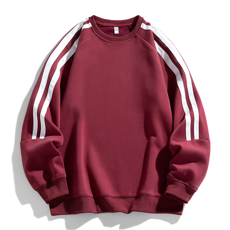 卸売り2025衛衣男春秋新型アメリカカジュアルクラシック双棒丸首重ポンド青少年上着