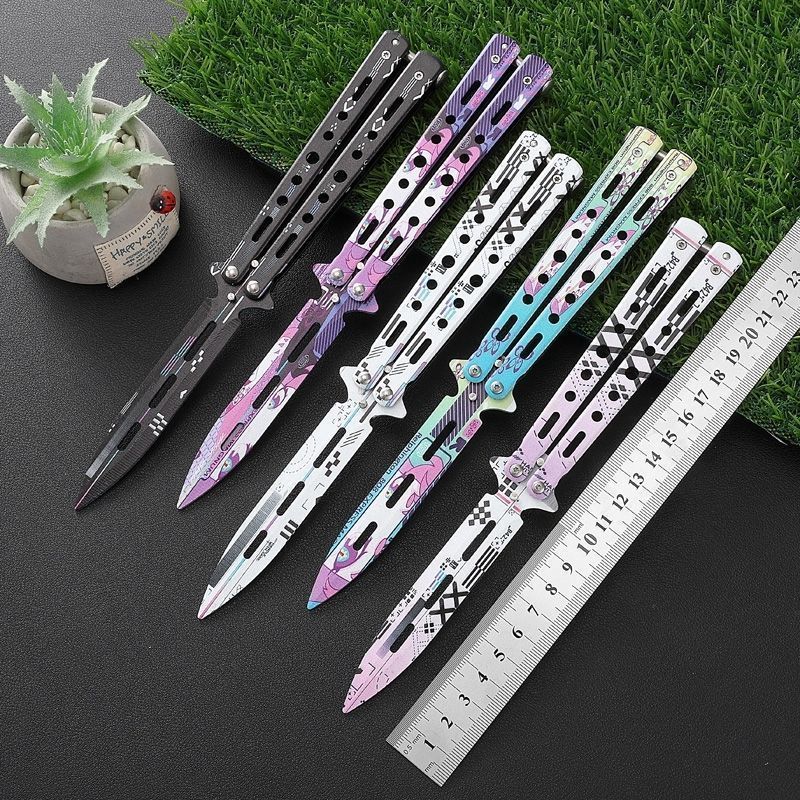 无疆蝴蝶经典csgo折叠练习甩手玩具全钢花式训练器甩帅未开刃