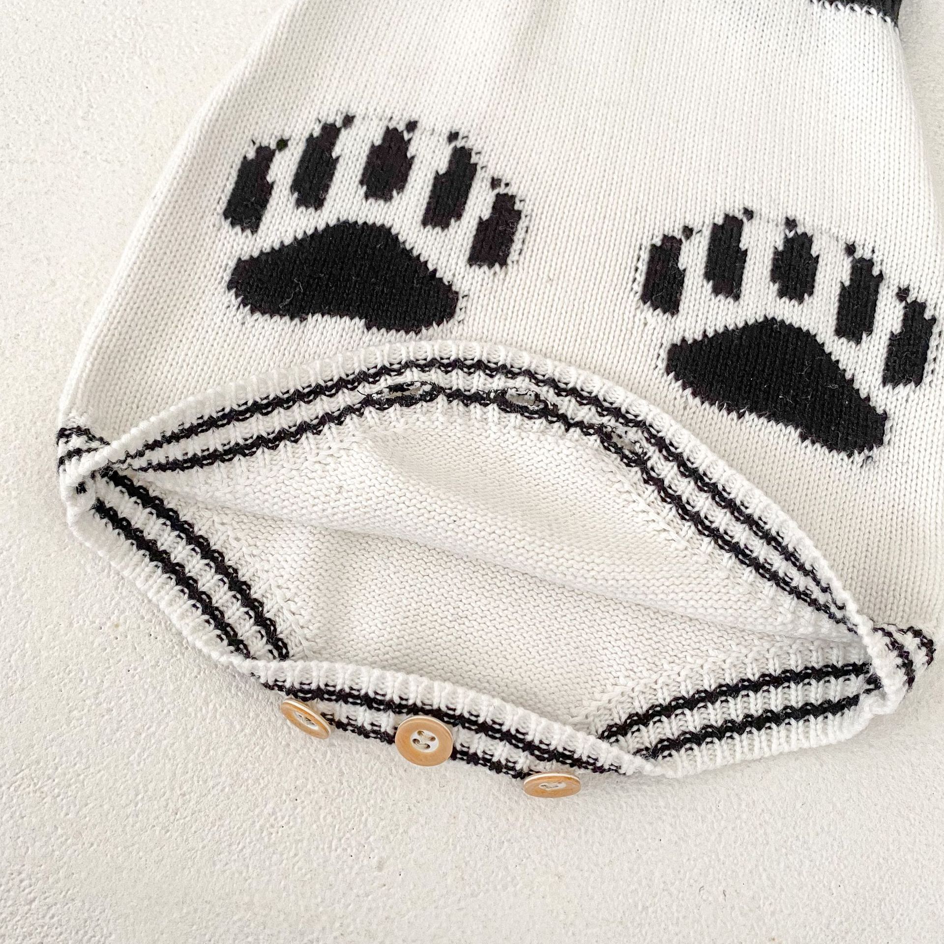 Baba kisgyermek őszi ruhák 2024 férfi és női baba pulóverek panda jacquard kötött hosszú ujjú felső szett_voghion.com