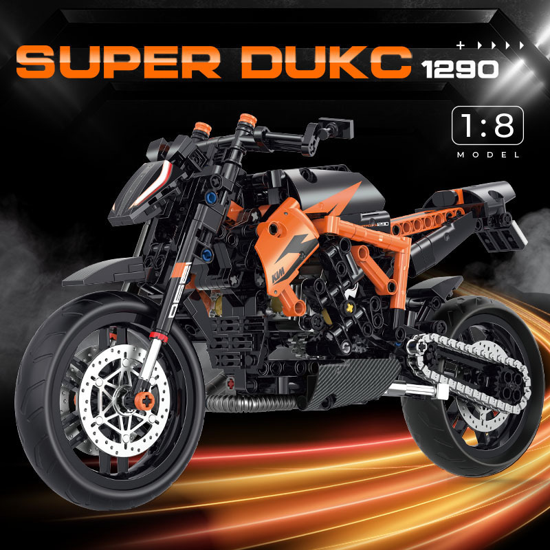 Doble alto retro Harley motocicleta ensamblaje juguetes pequeños bloques de partículas modelo de tecnología de moda para jugar regalos para niños image 3