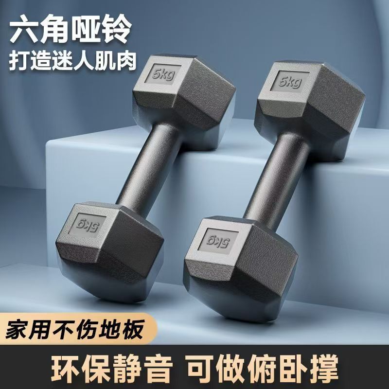 环保哑铃可做俯卧撑 男士家用健身器材六角女士运动小哑铃一对|undefined