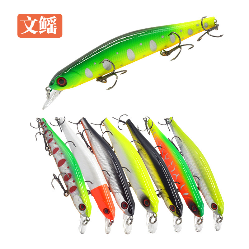 Wenzhen tiro largo agua flotante Mino tres ganchos Suspensión de buceo profundo Mino Luya cebo falso cebo duro agua de mar agua dulce abalorios bajo