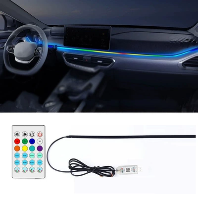 Cross-border exclusive car Magic color modified LED acrylic headlamp USB installation-free water decorative lamp (Other lights) - 11-m-per-drag-phantom-appremote-control