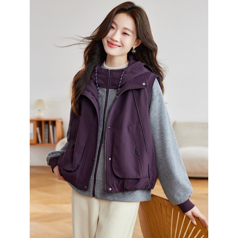 Thickened Cotton-Padded Vest Parka Jacket for Women, Winter 2025 New Model, Detachable Three-In-One Sweatshirt Inner Lining Cotton Coat