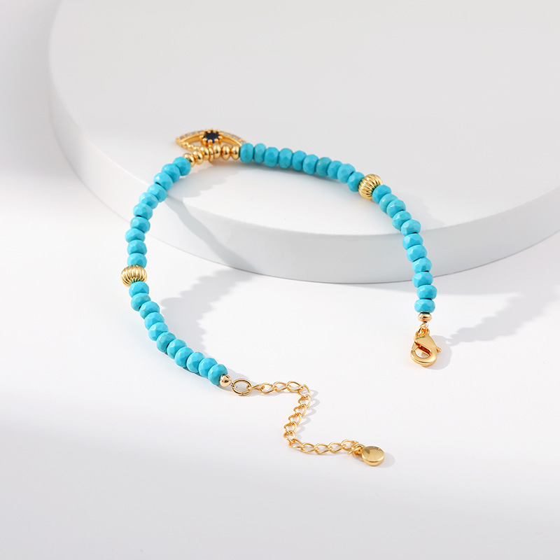 Retro Eye Turquoise Plating Rhinestones Bracelets 1 Piece