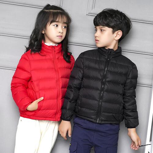 Children's Down Parka 90% White Duck Down Lightweight Boys Hat Detachable Girls Baby Kids Apparel Light Down Jacket