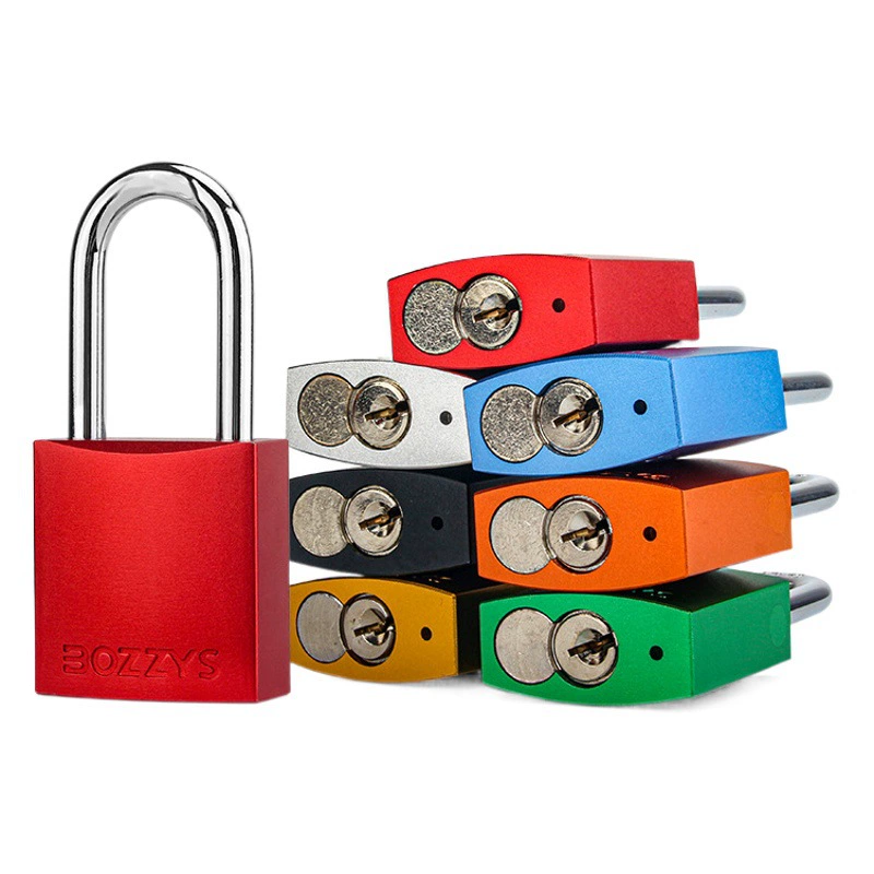 Промышленный замок безопасности LOTO изолированный самоходная стальная балка 38*6MM анодированный открытый алюминиевый замок