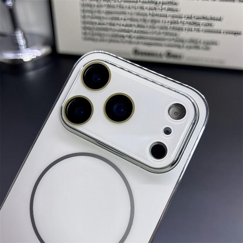 适用iPhone17promax大视窗磨砂磁吸手机壳苹果16原机色电镀保护套|undefined