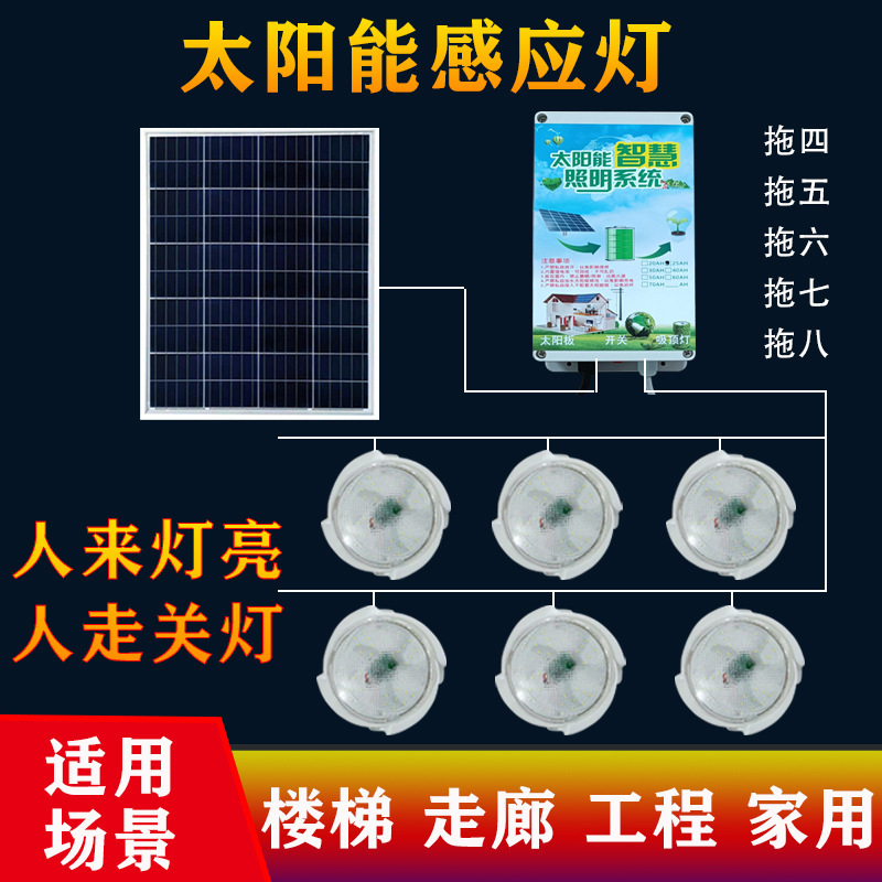 Solar corridor lights staircase lights one to six LED ceiling lights with human body induction Corridor reconstruction super bright Solar corridor lights staircase lights one to six LED ceiling lights with human body induction Corridor reconstruction super bright