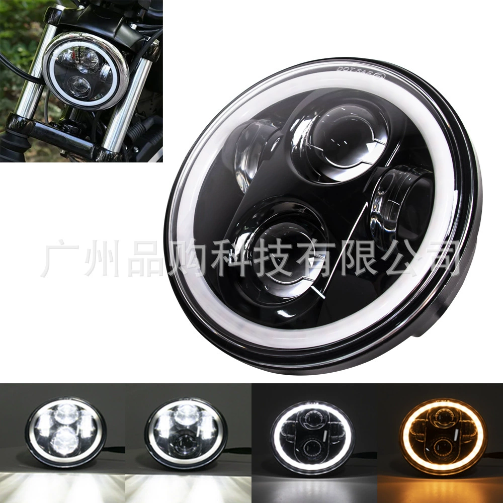 Автомобильная светодиодная фара 5,75-дюймовый мотоциклетный Светодиодный прожектор Harley мотоцикл Ангел диафрагма фары глаза