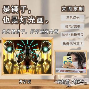 Luminous Mirror Light Painting Legend Arrogant People Game Surrounding Bedroom Luminous Photo Frame Ornaments for Students