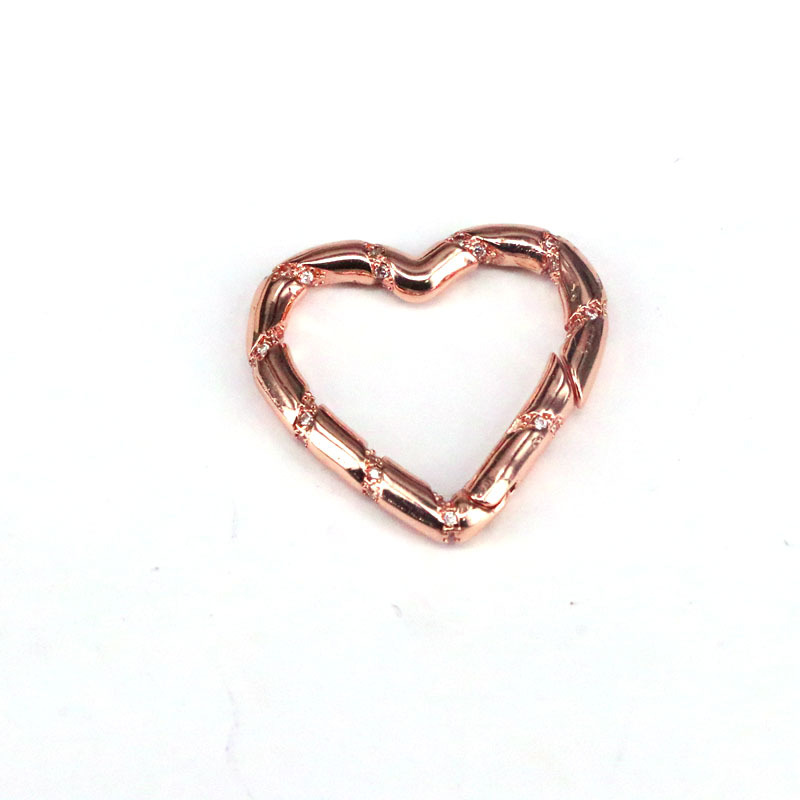 creative jewelry buckle copper goldplated heartshaped bamboo spring bucklepicture2