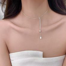 925镀银珍珠抽拉项链轻奢高级感2025新爆款锁骨链颈链女