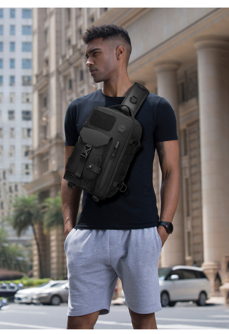 Taktesch Broschtbeutel fir Männer – Waasserdicht Crossbody-Broschtbeutel fir Outdoor-Sling fir Sport, Reesen a Multifunktionsgebrauch_voghion.com