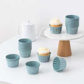 新款纸杯包装盒耐高温圆形卷边烘焙甜品生日蛋糕食品马芬迷你加厚