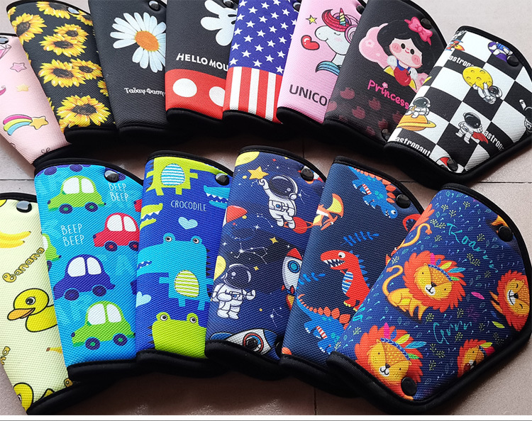Children's safety belt shoulder pad, cartoon anti-neck-strangling adjuster, car-mounted shoulder pad, extended version