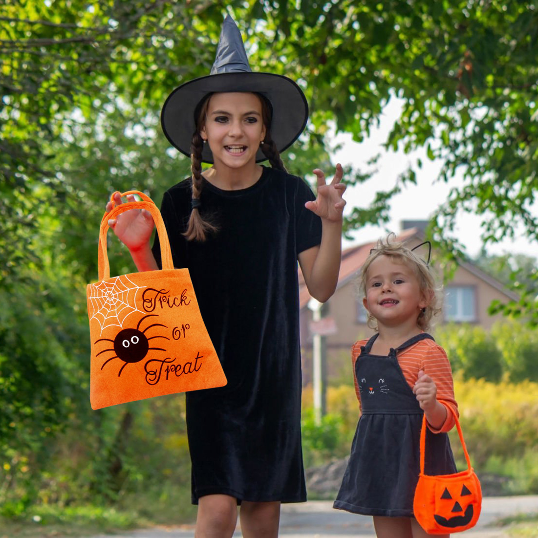 Bolsas de Halloween transfronterizas bolsas de tela no tejida bolsas de dulces para niños Halloween accesorios al por mayor