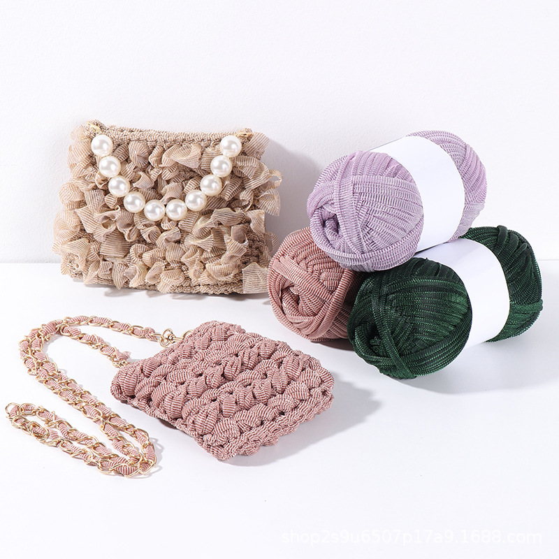 厂家现货幻彩金银丝布条线纺织编织线钩包坐垫布条现货代发