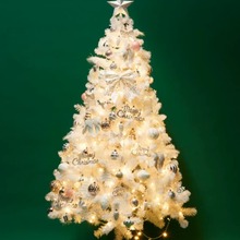 跨境PVC加密白色圣诞树大型自动树圣诞节装饰品家用展示自动白树