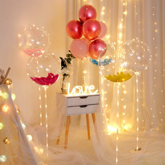 LED lighted foil balloon column table floating birthday party decoration scene setup balloon table floating stand