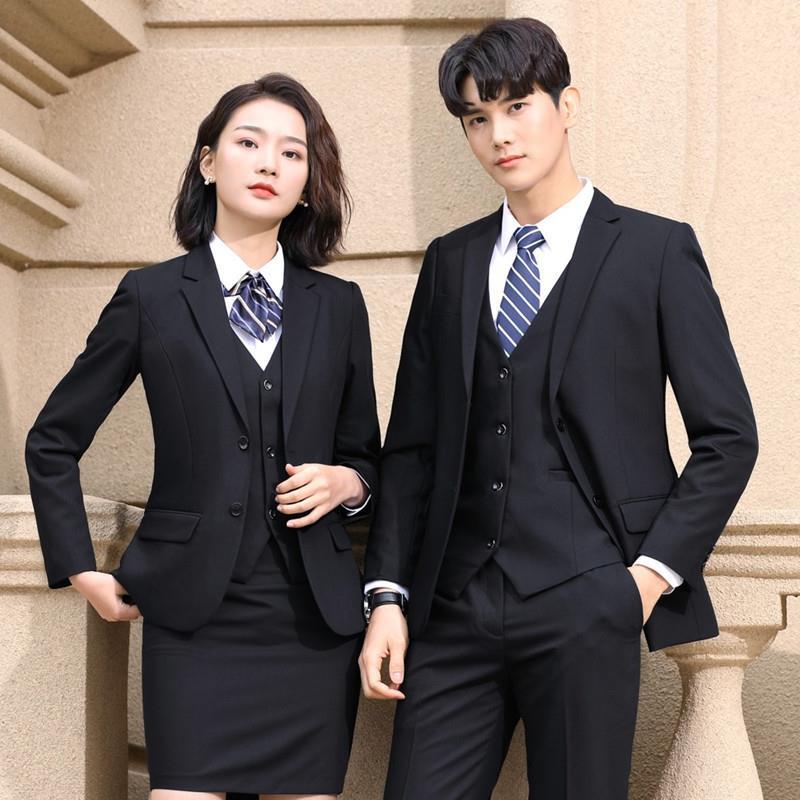 男女同款套装西服珠宝酒店行政职业工作服银行物业保安西装绣logo