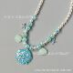 Cartoon Fresh Children's Pearl Mermaid Large Shell Oil Dropping Starfish Pendant Baby Princess Sweater Chain Necklace Jewelry