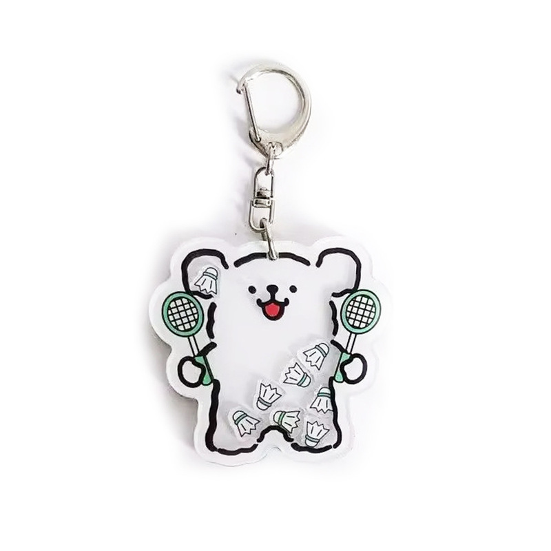Cross-Border Cute Puppy Acrylic Flat-Printed Rose Flower Badminton Pendant Sports Table Tennis Cross-Border Cute Puppy Acrylic Flat-Printed Rose Flower Badminton Pendant Sports Table Tennis