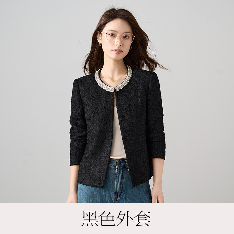 小香风珠片质感新款长袖西服小西装外套女小个子高级感外套25611|undefined
