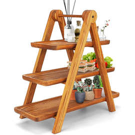 木质蛋糕架木制糕点架点心架三层花架手提食物架水果架桌面置物架