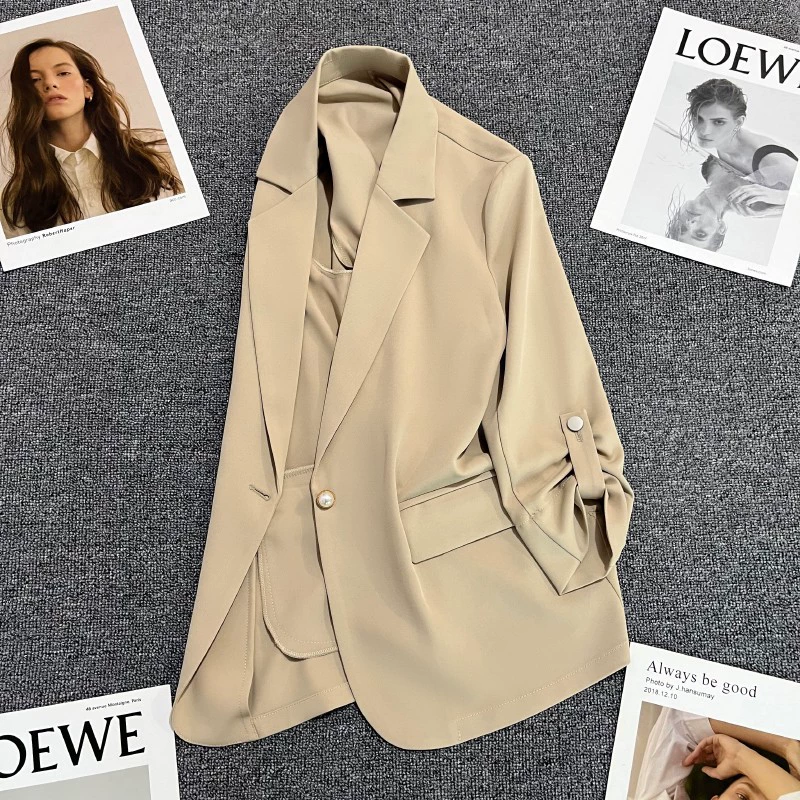 [Спотовая подвеска] 5007 большой размер толстый мм тонкий пиджак свободный темперамент маленький костюм костюм для девочек весной и летом