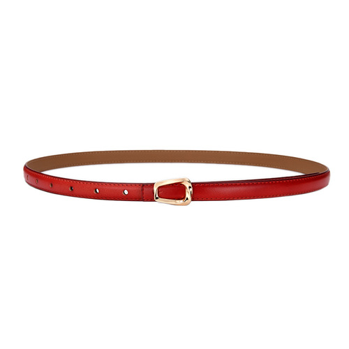 New Genuine Leather Thin Belt Women's Fashion Belt with Skirt Simple and Trendy Thin Trouser Belt Korean Style Women's Thin Belt Wholesale