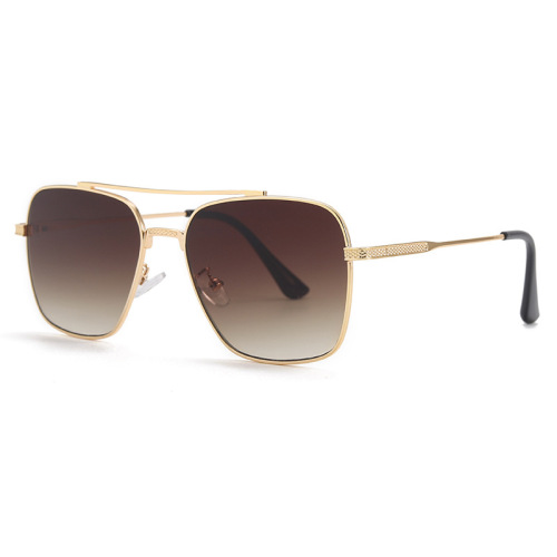 Men's 17340 Dual-bridge Fashion Metal Sunglasses,  Cross-border Platform Supply Glasses, Retro Street Style