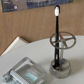 立式牙刷插座日式牙刷架化妆刷收纳架浴室厕所置物架ins