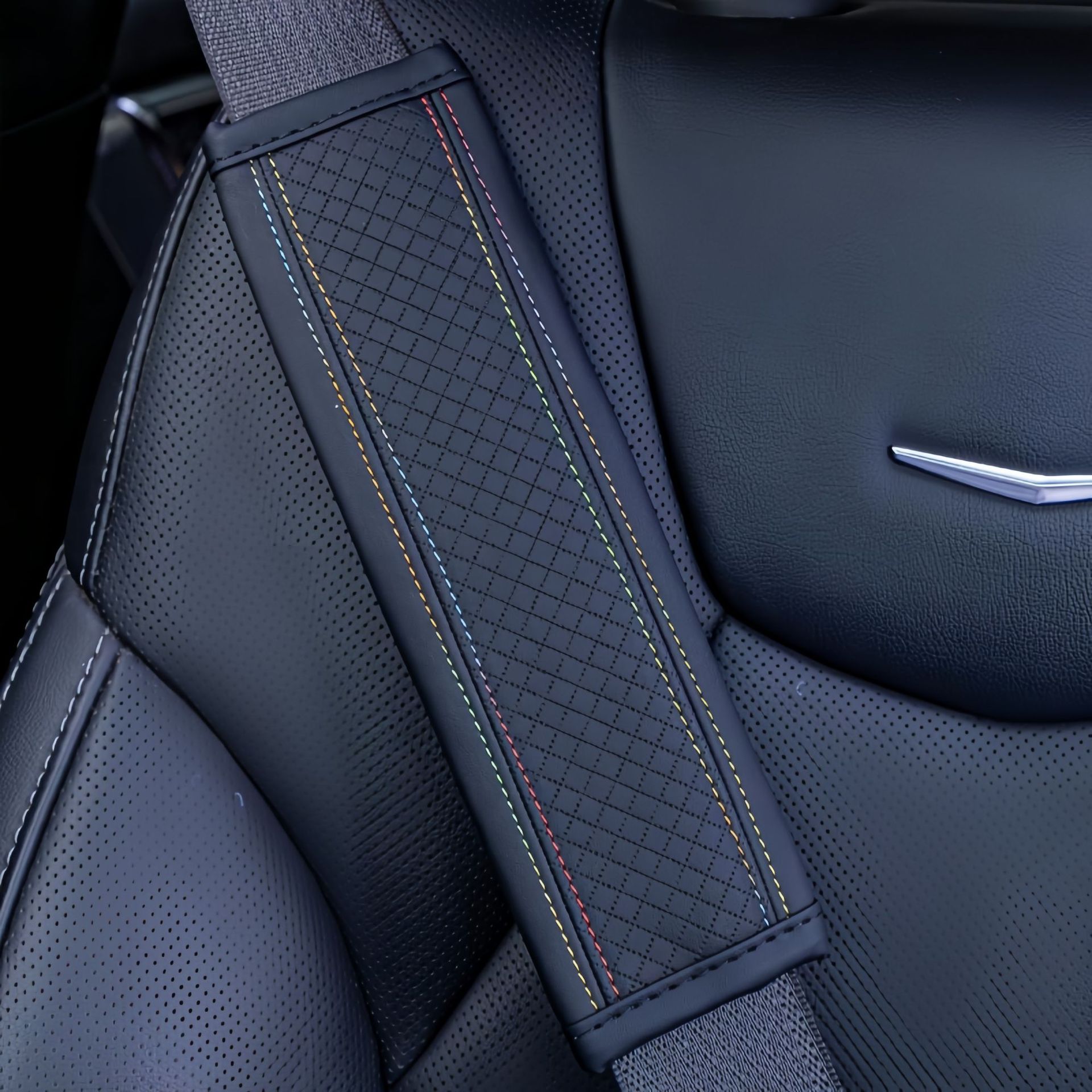Car Seat Belt Shoulder Protector Artificial Leather Seat Belt Sheath Summer High-End Shoulder Cover Seat Belt Protective Cover