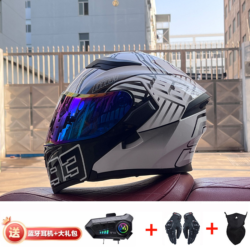 JIEKAI casco de motocicleta casco completo de motocicleta para hombres y mujeres Bluetooth casco de exposición casco de coche eléctrico 3C certificación