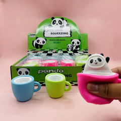 Internet celebrity street vendor wholesale product: panda cup, squishy stress-relief toy, novelty squeeze toy, creative design.