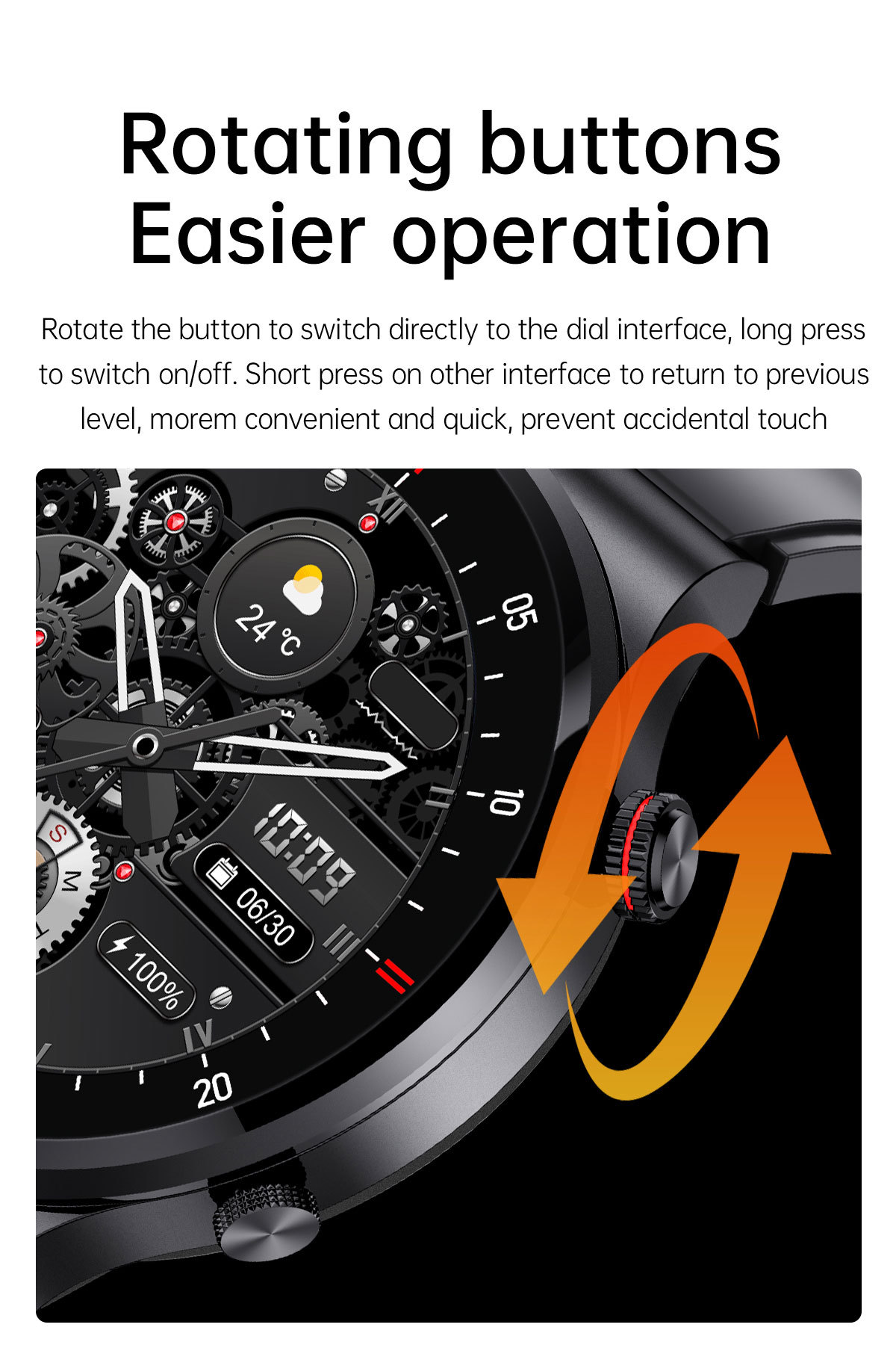 Men's Smartwatch Bluetooth Calling Heart Rate Blood Pressure Monitor_voghion.com