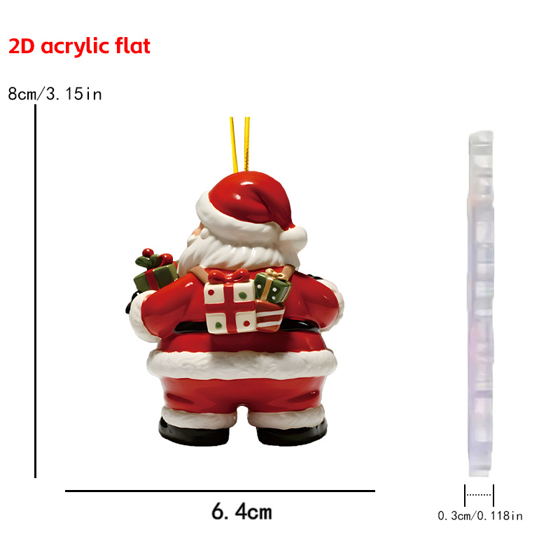 Nuevos productos transfronterizos Santa decoración colgante de Navidad árbol de Navidad decoración para el hogar colgante acrílico 2D image 8