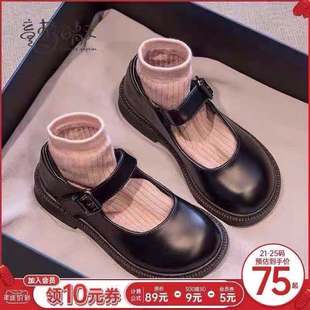 Girls' Shoes Princess Shoes Fall 2022 New Black Small Leather Shoes Children's Soft-soled Student Performance Shoes All-match