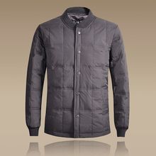 中老年男士羽丝绒丝服内胆轻薄修身短款秋冬季加厚大码内穿宽松